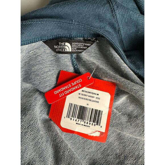 The North Face Women's Terry Wrap Cardigan Sweater Monterey Blue Heather Medium - Picture 3 of 3